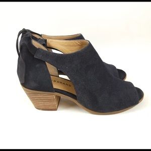 Lucky Brand Betsee Peep Toe Booties Navy Blue